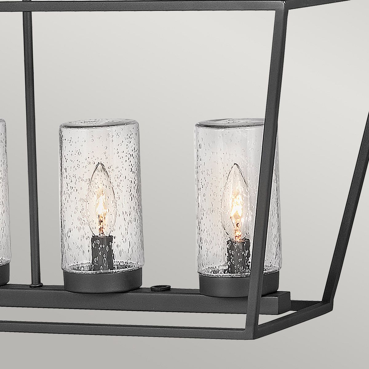 Alford Place 6 Light Pendant Museum Black & Clear - QN-ALFORD-PLACE-6P-MB