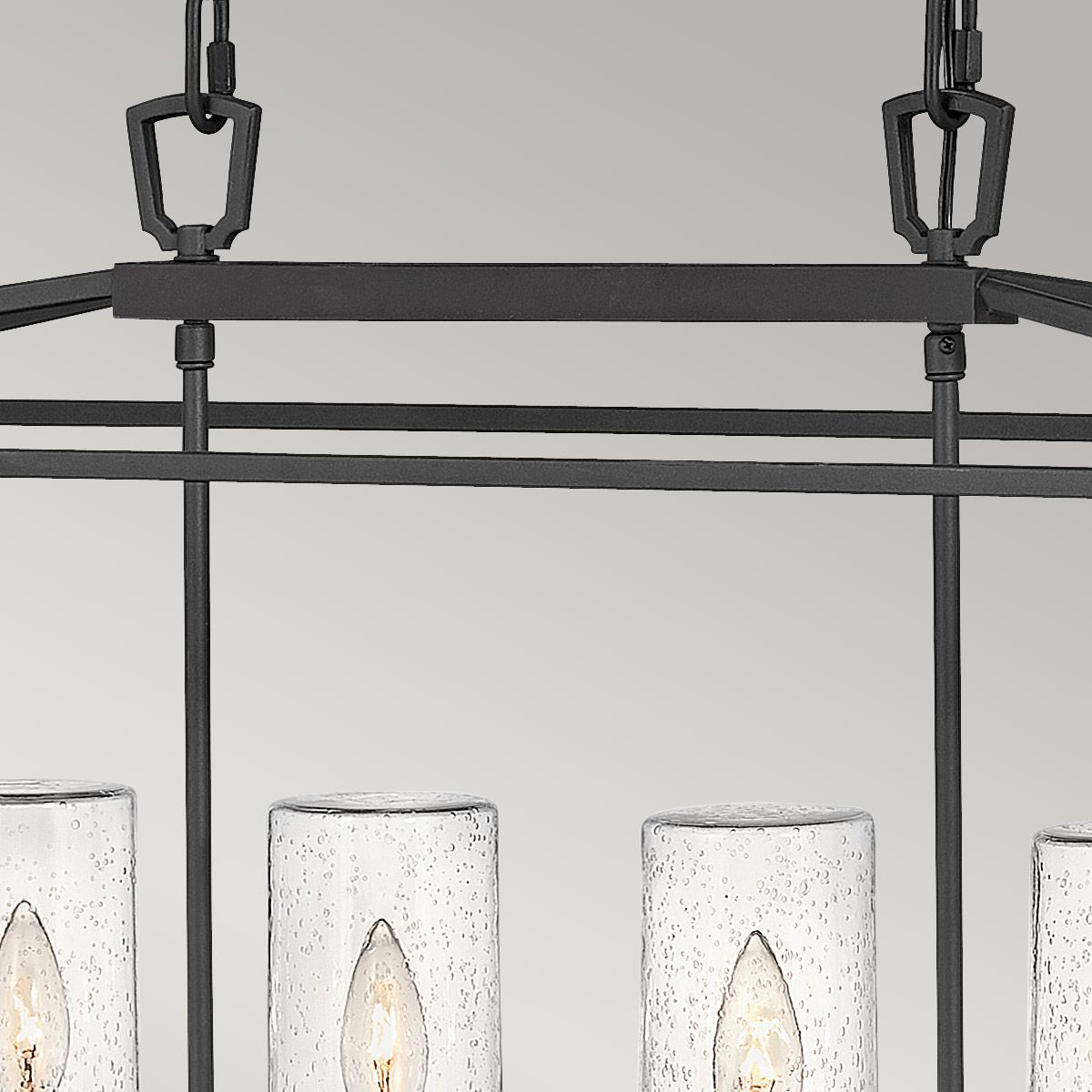 Alford Place 6 Light Pendant Museum Black & Clear - QN-ALFORD-PLACE-6P-MB