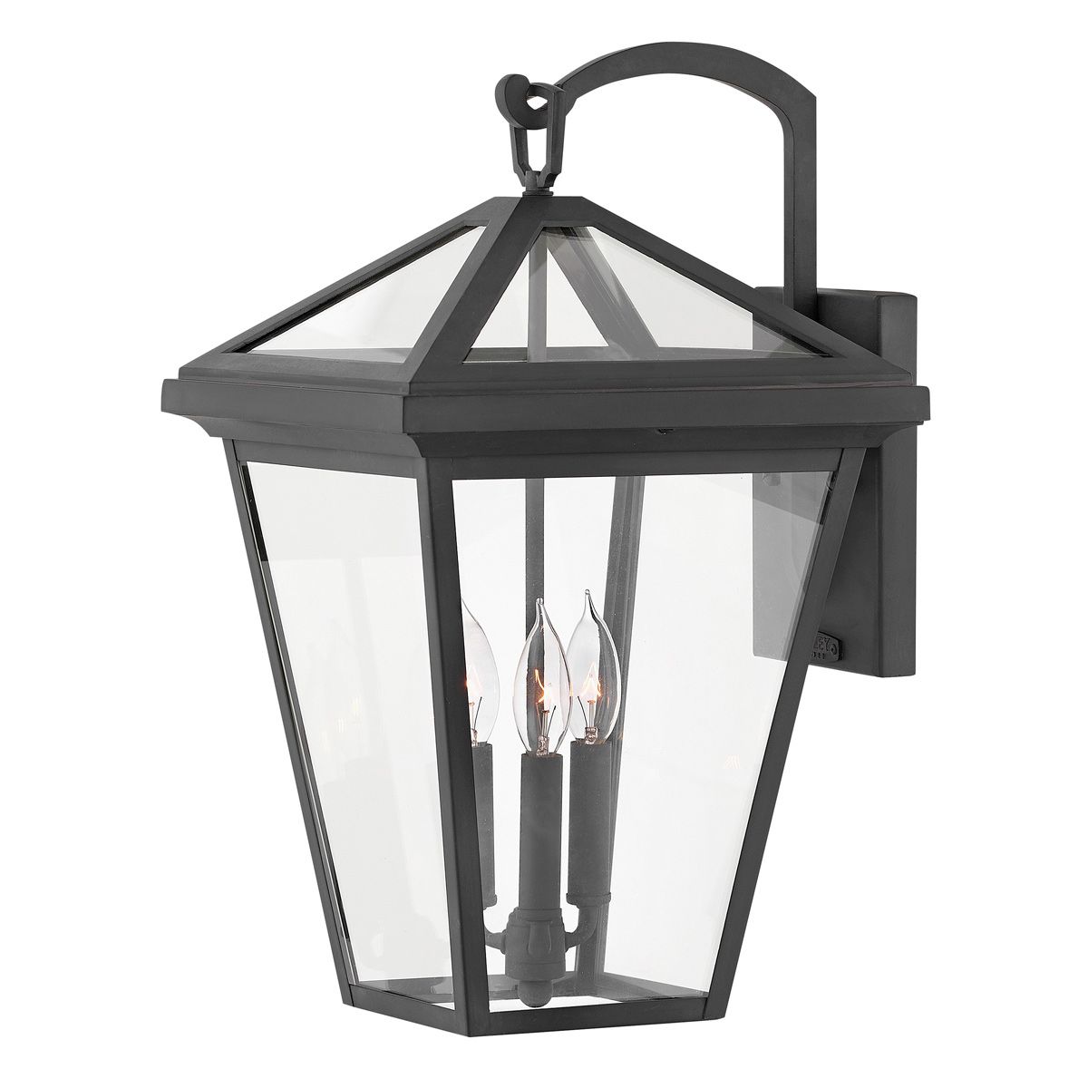 Alford Place Large 3 Light Wall Light Museum Black & Clear - QN-ALFORD-PLACE2-L-MB