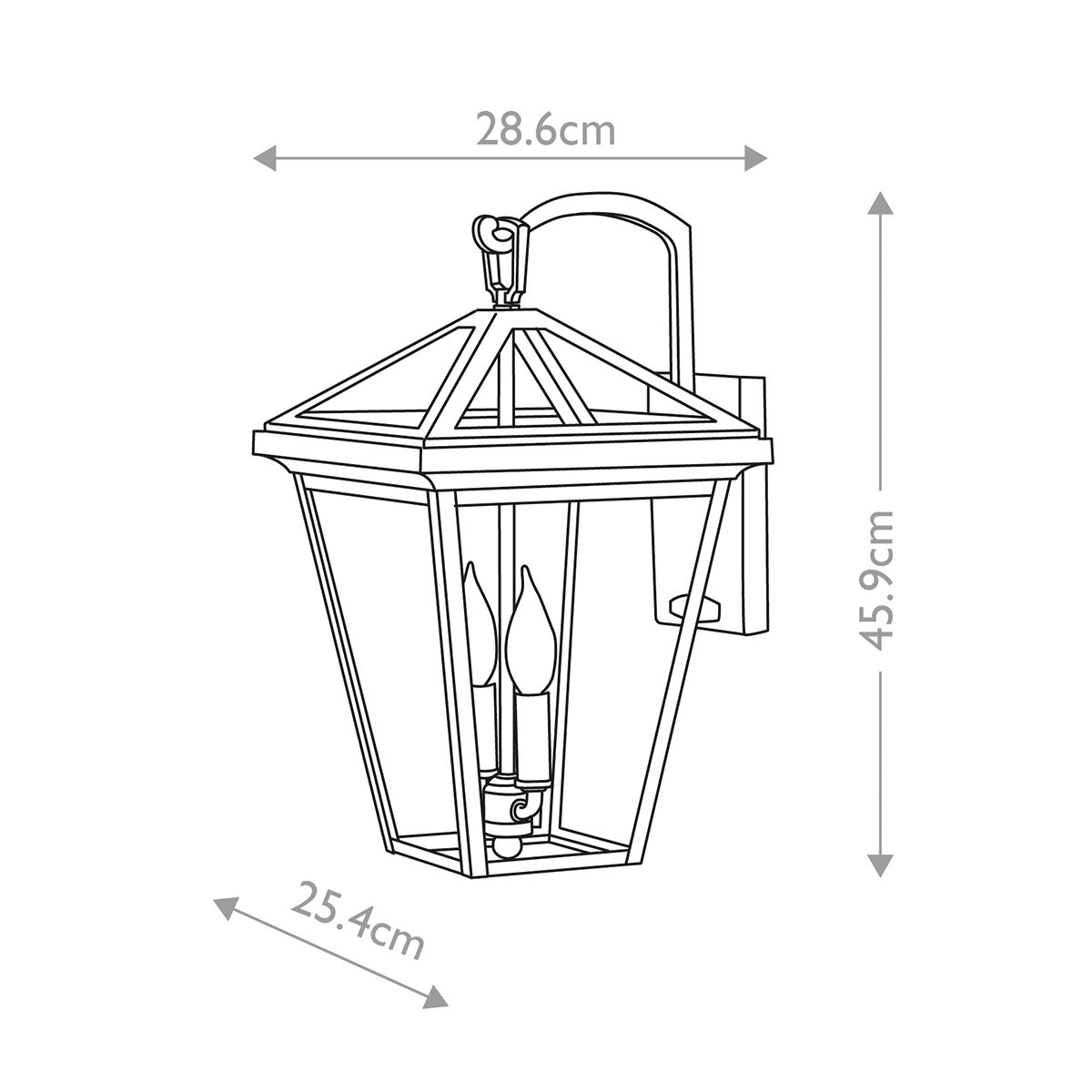 Alford Place Medium 2 Light Wall Light Museum Black & Clear - QN-ALFORD-PLACE2-M-MB