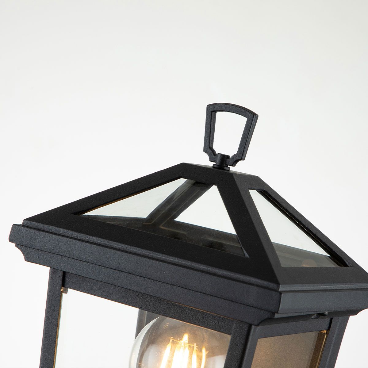 Alford Place 1 Light Half Lantern Museum Black & Clear - QN-ALFORD-PLACE7-S-MB