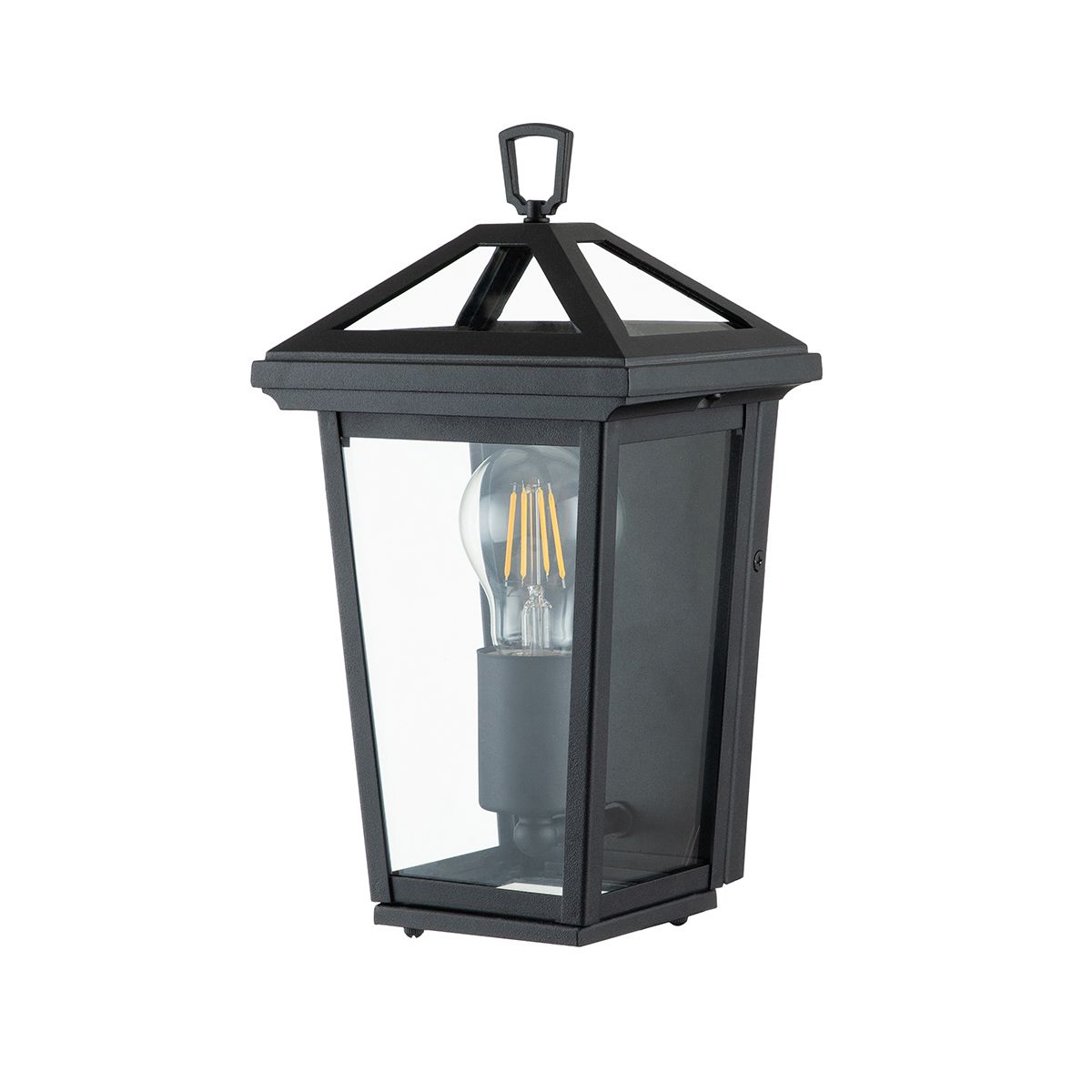 Alford Place 1 Light Half Lantern Museum Black & Clear - QN-ALFORD-PLACE7-S-MB