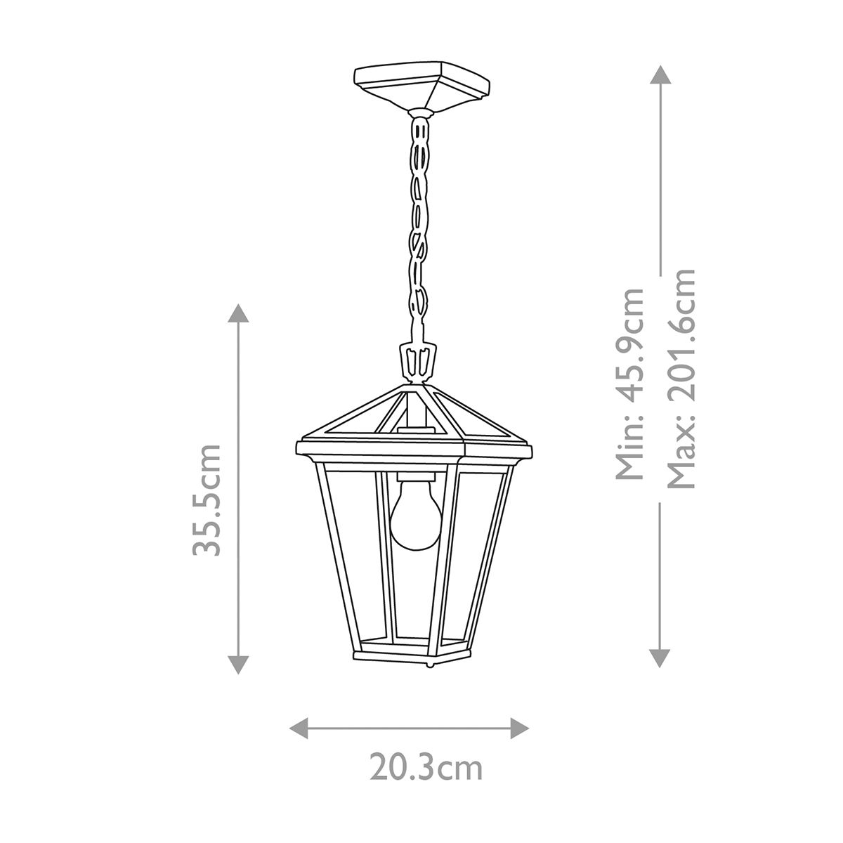 Alford Place Small 1 Light Pendant Museum Black & Clear - QN-ALFORD-PLACE8-S-MB