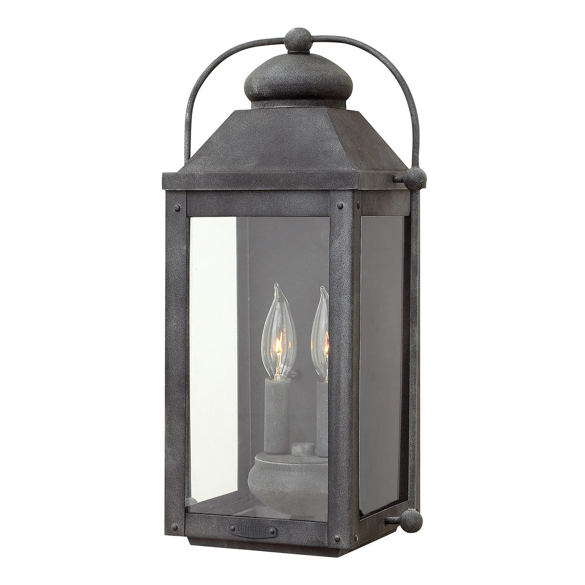 Anchorage 2 Light Wall Lantern Aged Zinc & Clear - QN-ANCHORAGE-M