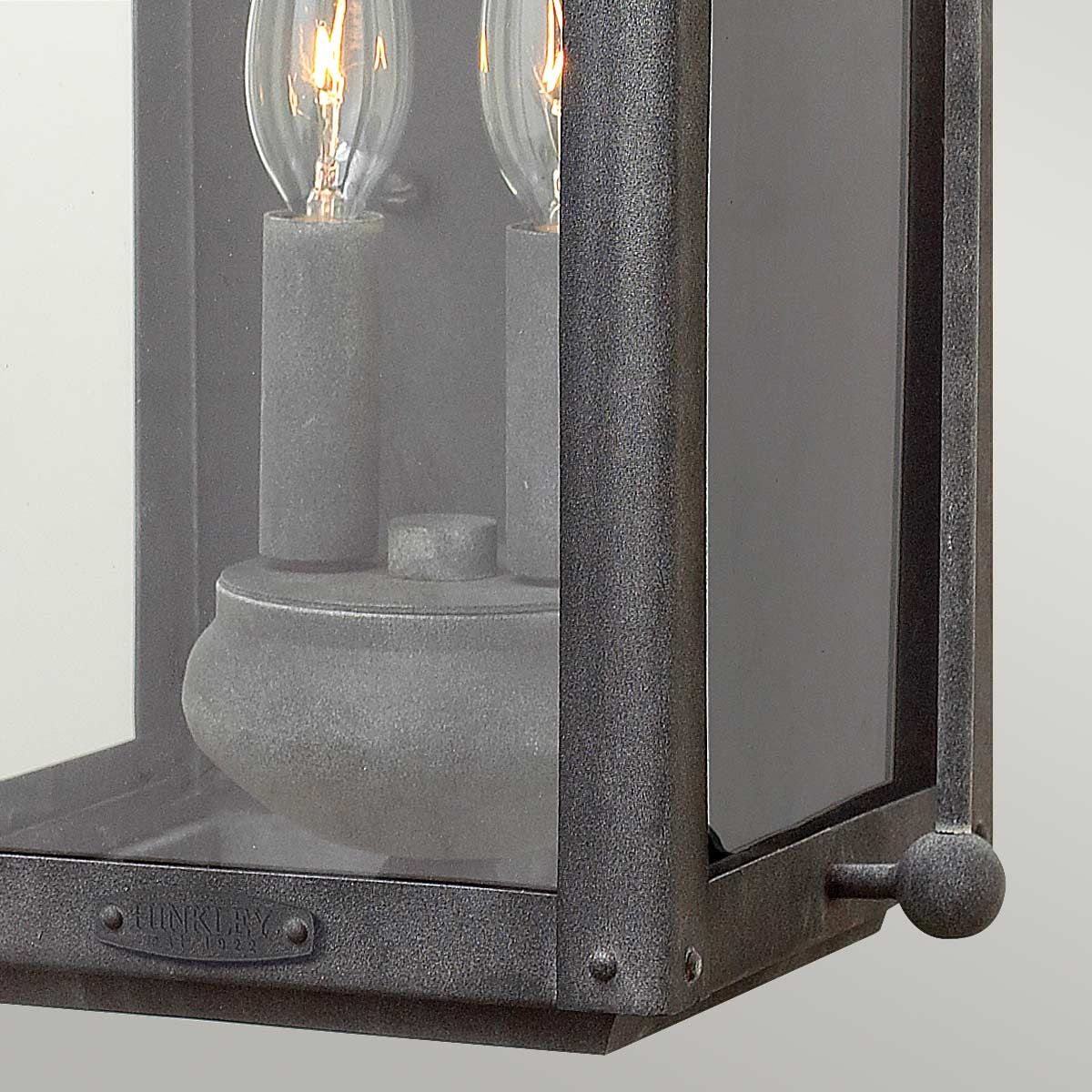 Anchorage 2 Light Wall Lantern Aged Zinc & Clear - QN-ANCHORAGE-M