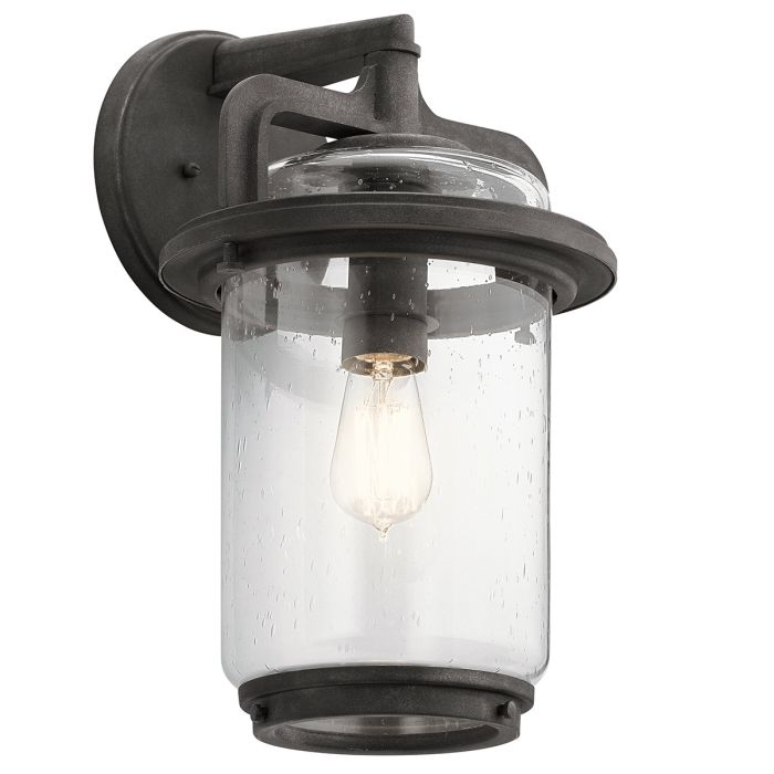 Andover Large Light Wall Lantern Weathered Zinc & Clear - QN-ANDOVER-L