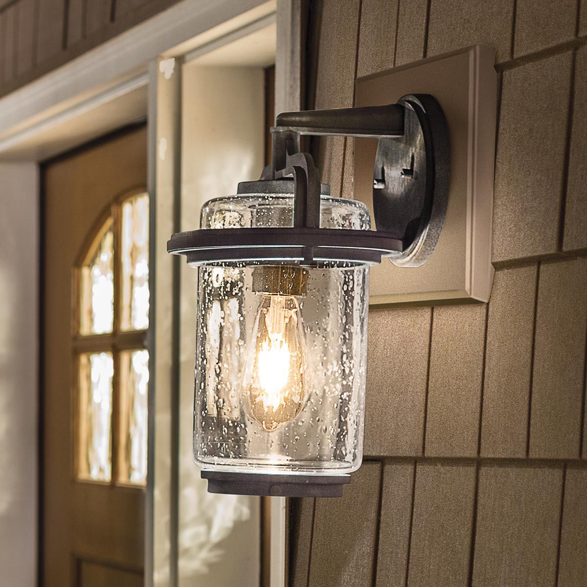 Andover Medium Light Wall Lantern Weathered Zinc & Clear - QN-ANDOVER-M