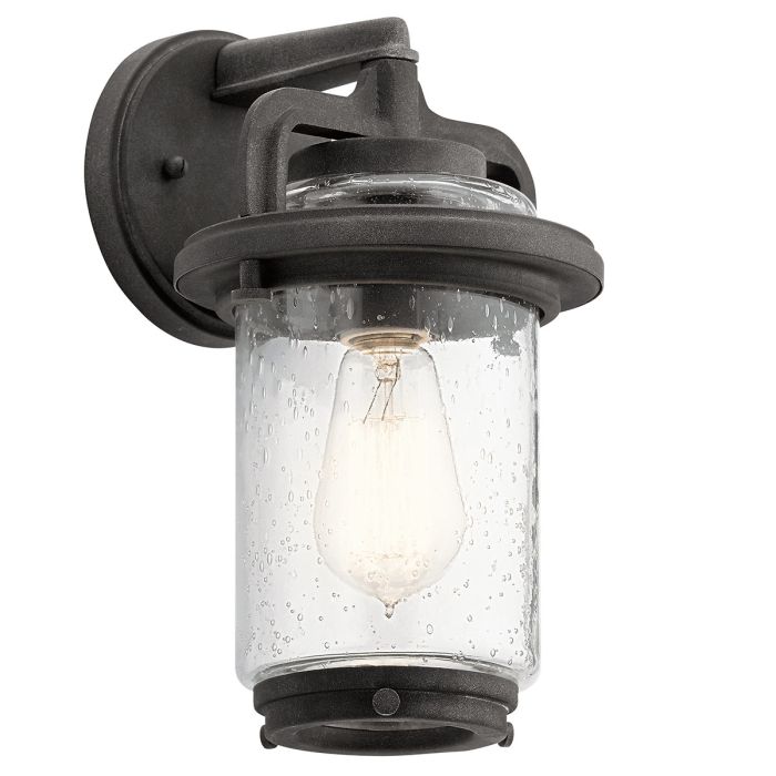 Andover Small Light Wall Lantern Weathered Zinc & Clear - QN-ANDOVER-S