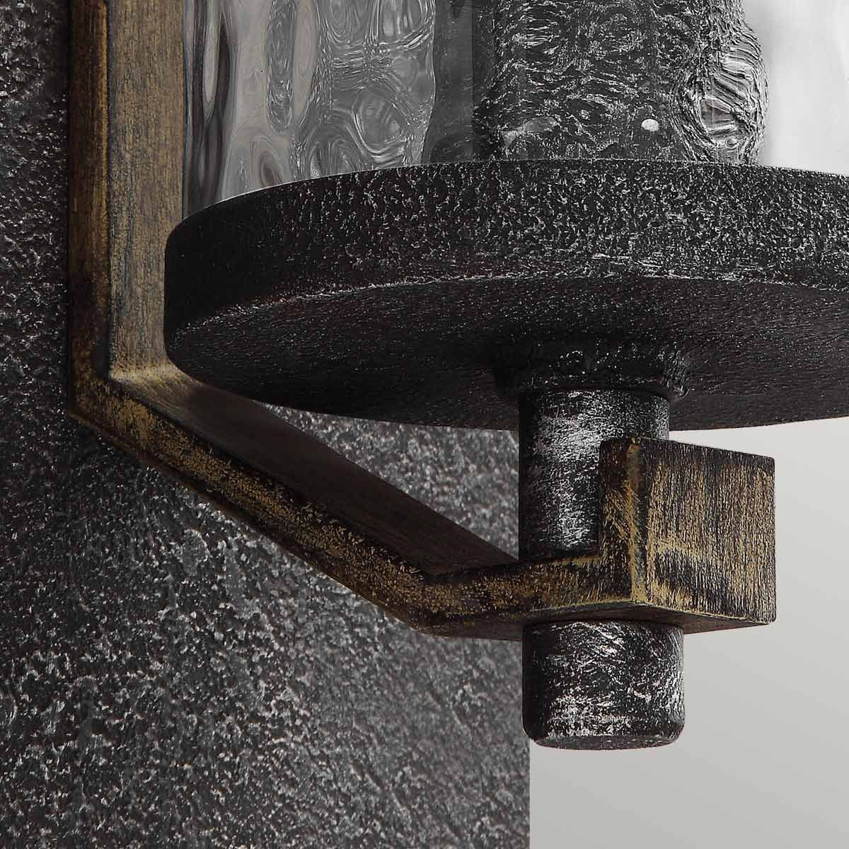 Angelo Wall Light Distressed Weathered Oak & Slate Grey Metal - QN-ANGELO1