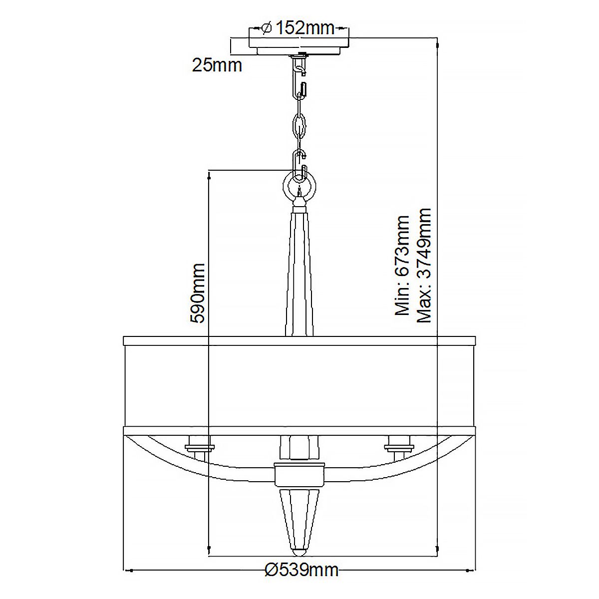 Ascher 3 Light Pendant Polished Nickel - QN-ASCHER-3P