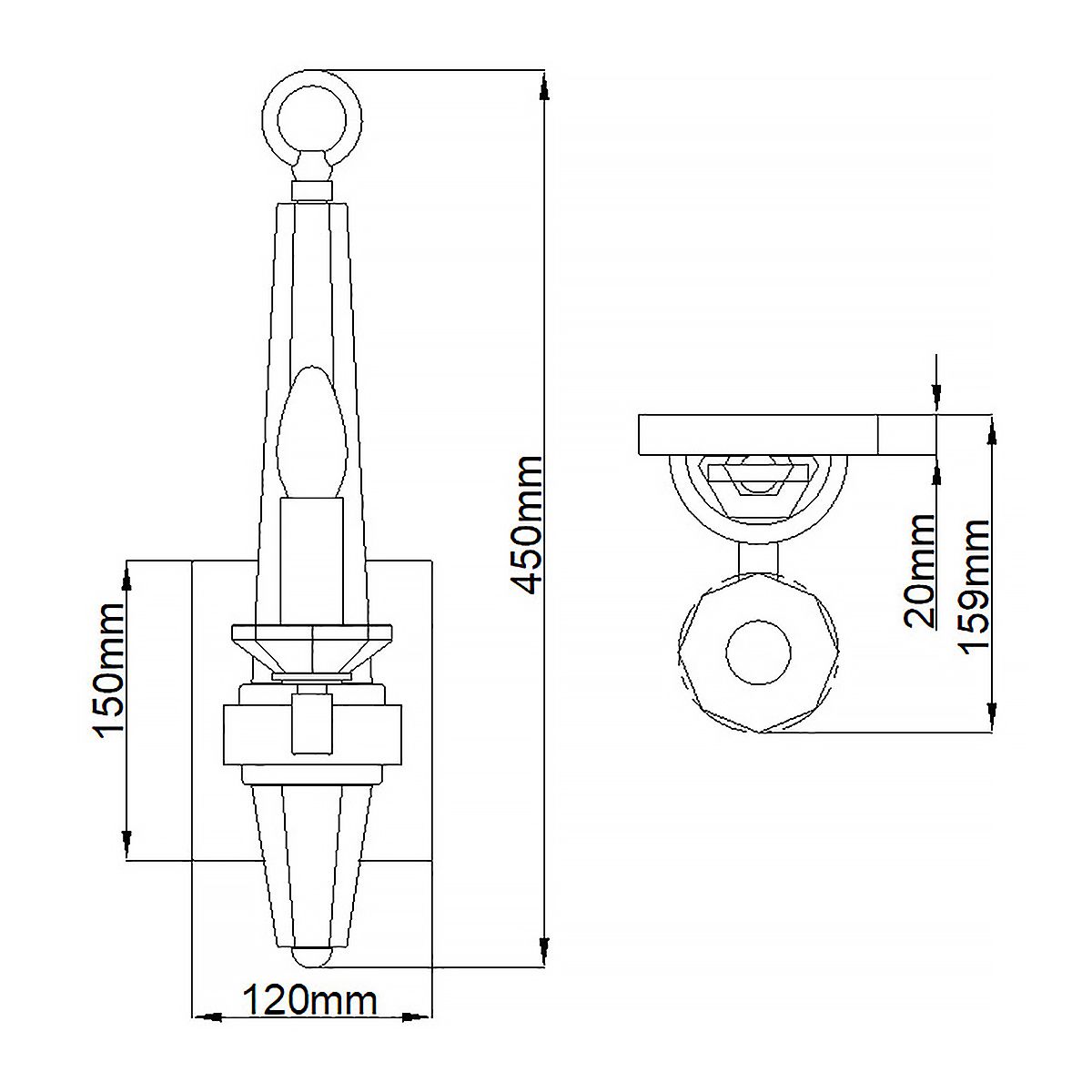 Ascher Wall Light Polished Nickel - QN-ASCHER1