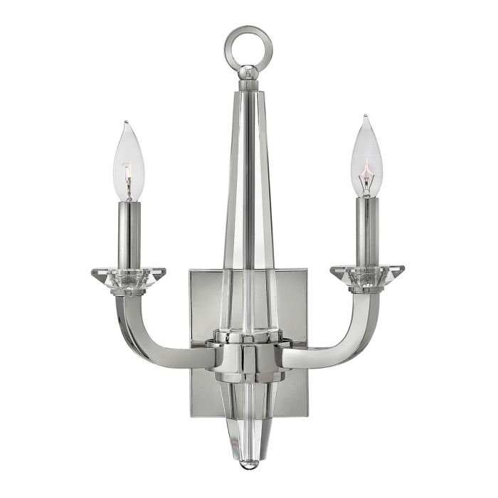 Ascher 2 Light Wall Light Polished Nickel - QN-ASCHER2