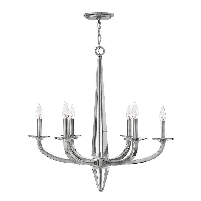 Ascher 6 Light Chandelier Polished Nickel - QN-ASCHER6