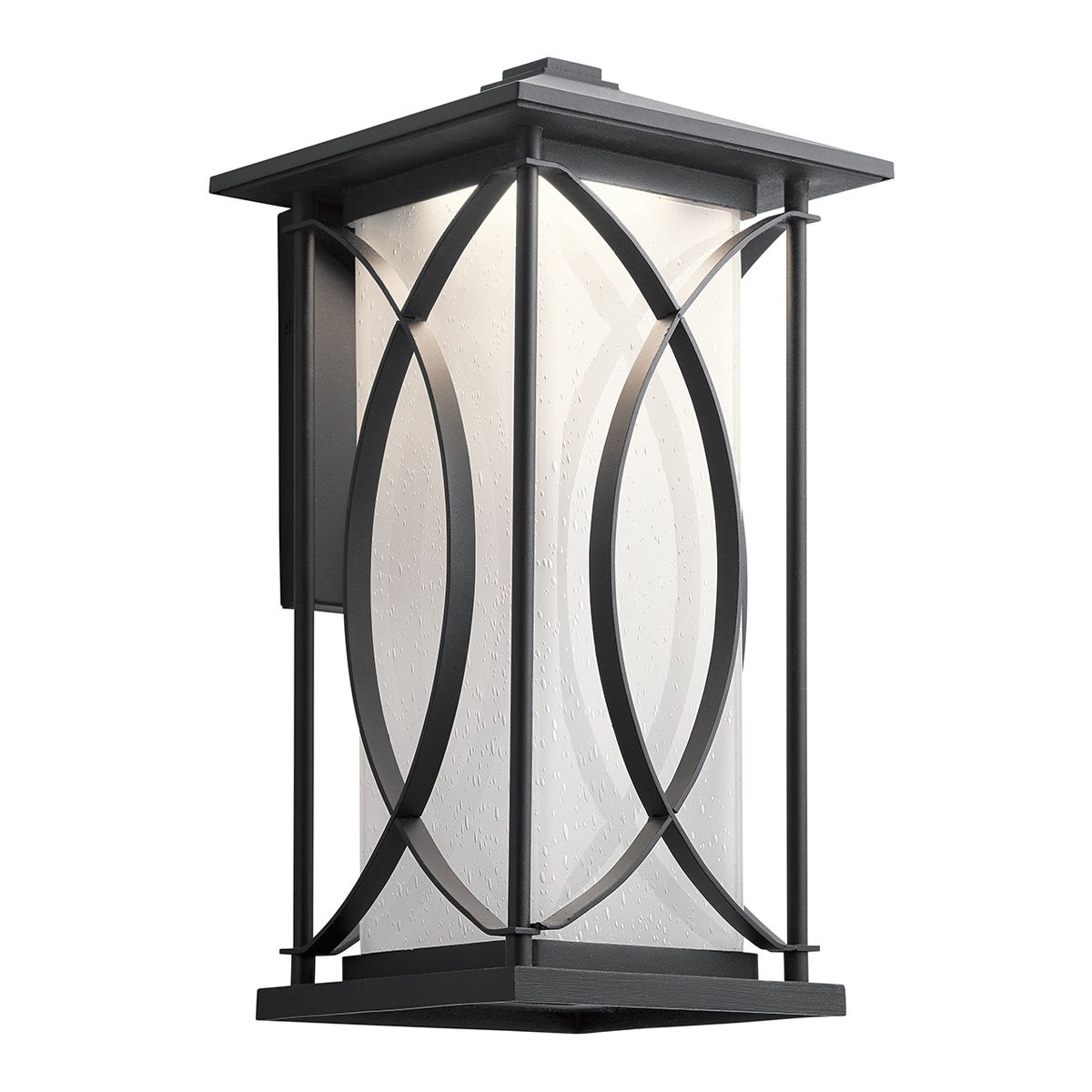 Ashbern Large Light Wall Lantern Textured Black & Clear - QN-ASHBERN-L