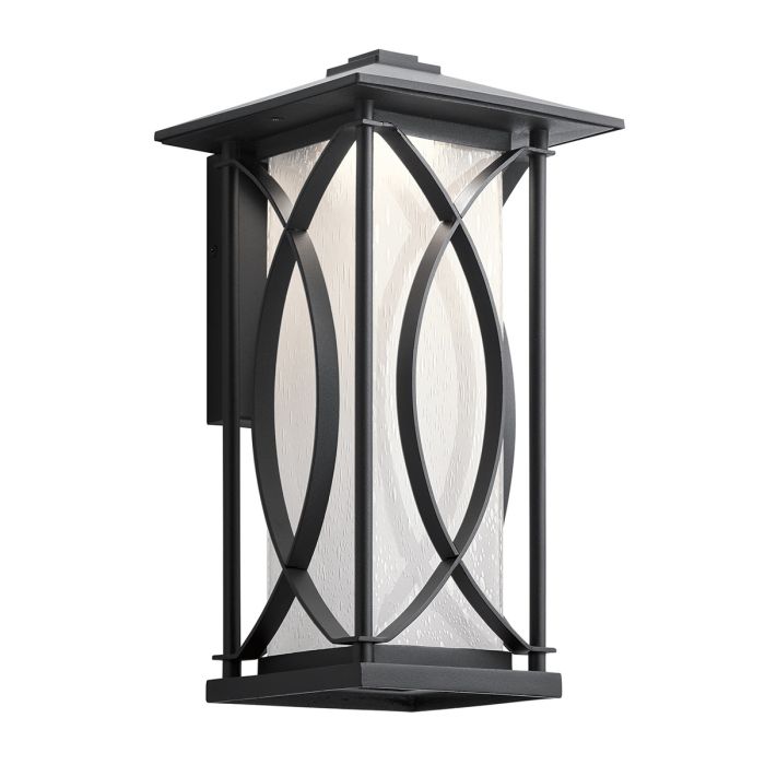 Ashbern Medium Light Wall Lantern Textured Black & Clear - QN-ASHBERN-M