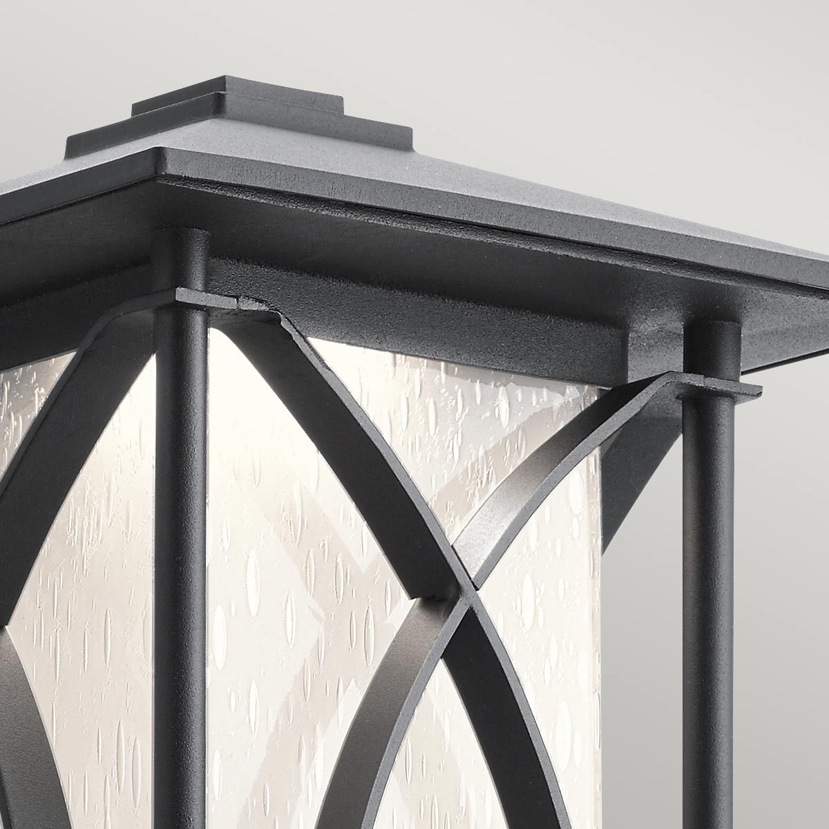 Ashbern Medium Light Wall Lantern Textured Black & Clear - QN-ASHBERN-M