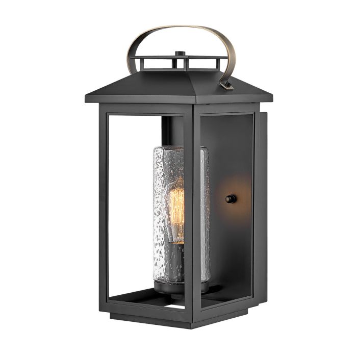 Atwater Medium Wall Lantern Light Black & Clear - QN-ATWATER-M-BK