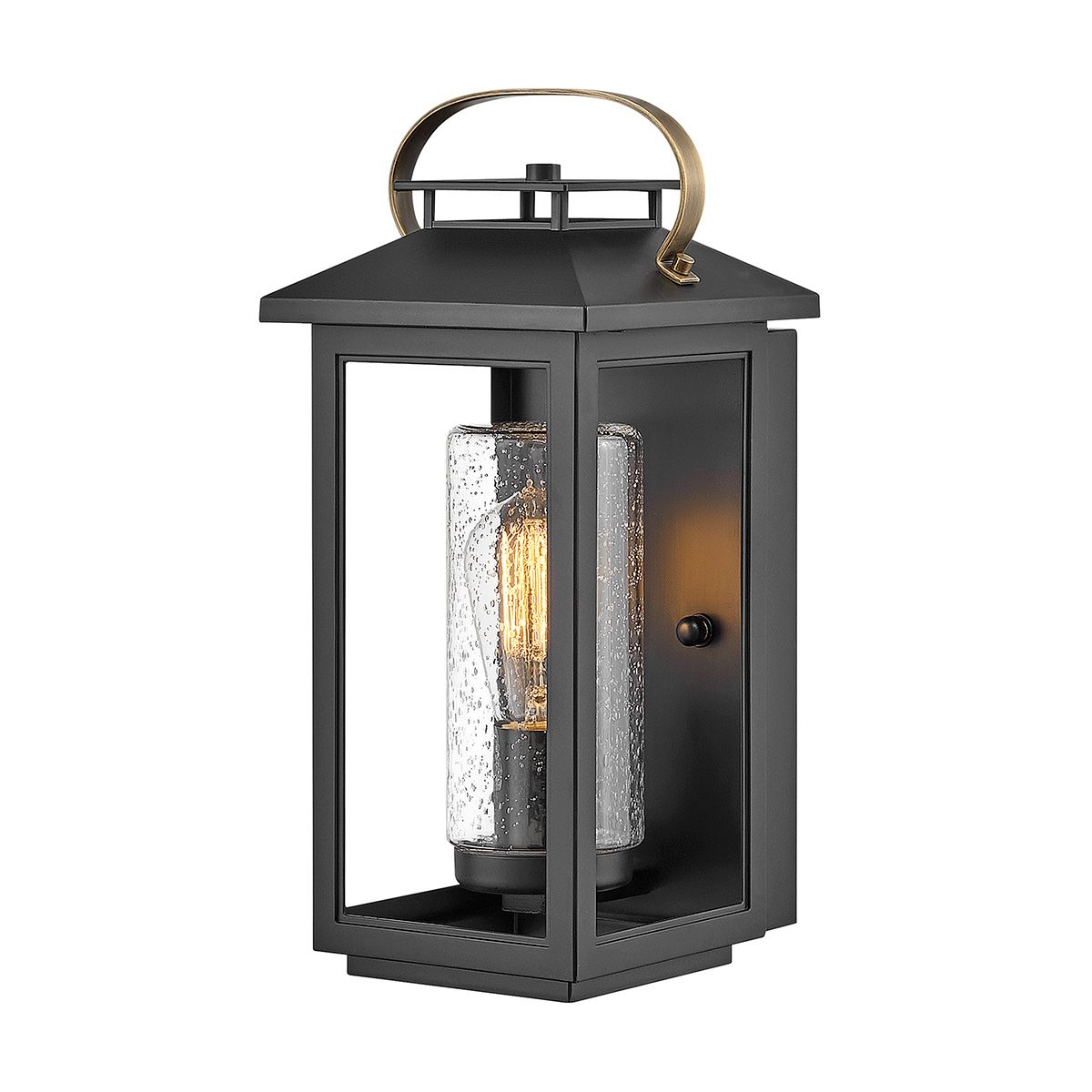 Atwater Small Wall Lantern Light Black & Clear - QN-ATWATER-S-BK