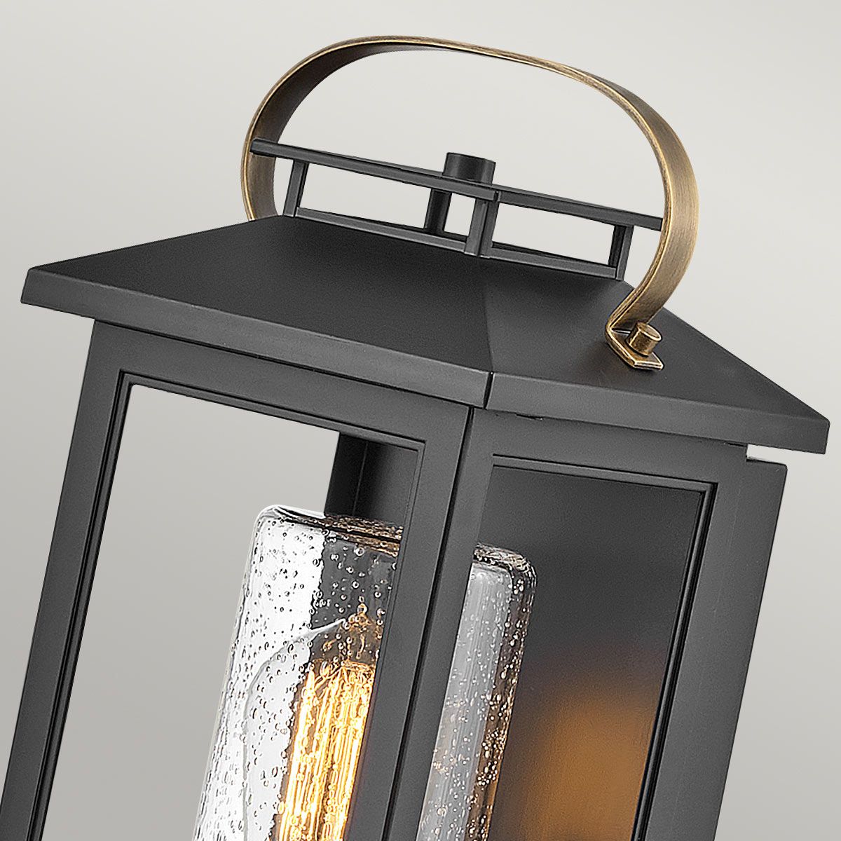 Atwater Small Wall Lantern Light Black & Clear - QN-ATWATER-S-BK