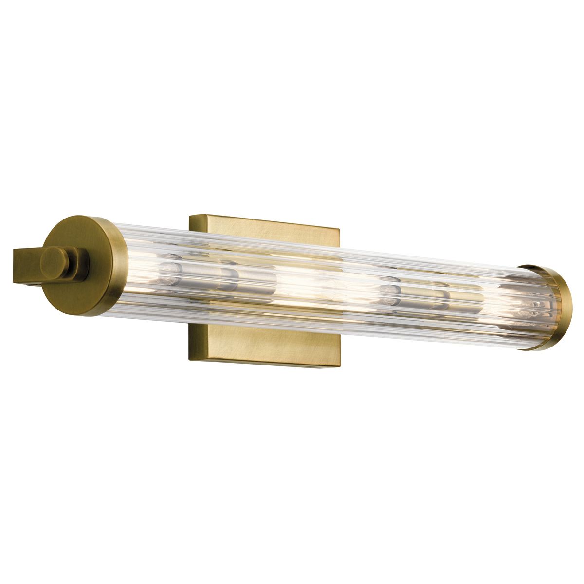 Azores 4 Light Wall Light Natural Brass & Clear - QN-AZORES4-NBR