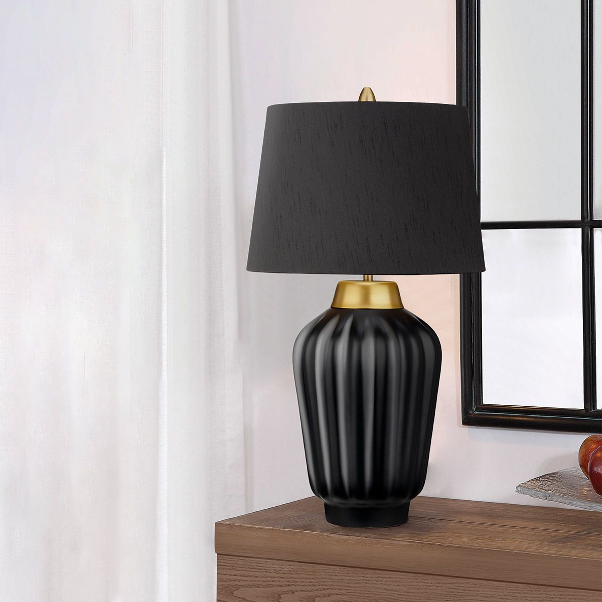 Bexley Table Lamp Black & Brushed Brass - QN-BEXLEY-TL-BKBB