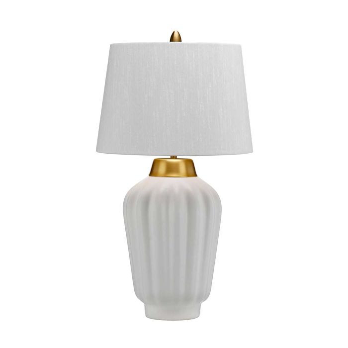 Bexley Table Lamp White & Brushed Brass - QN-BEXLEY-TL-WBB