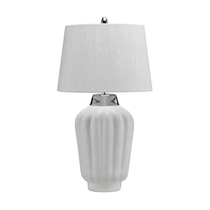 Bexley Table Lamp White & Polished Nickel - QN-BEXLEY-TL-WPN