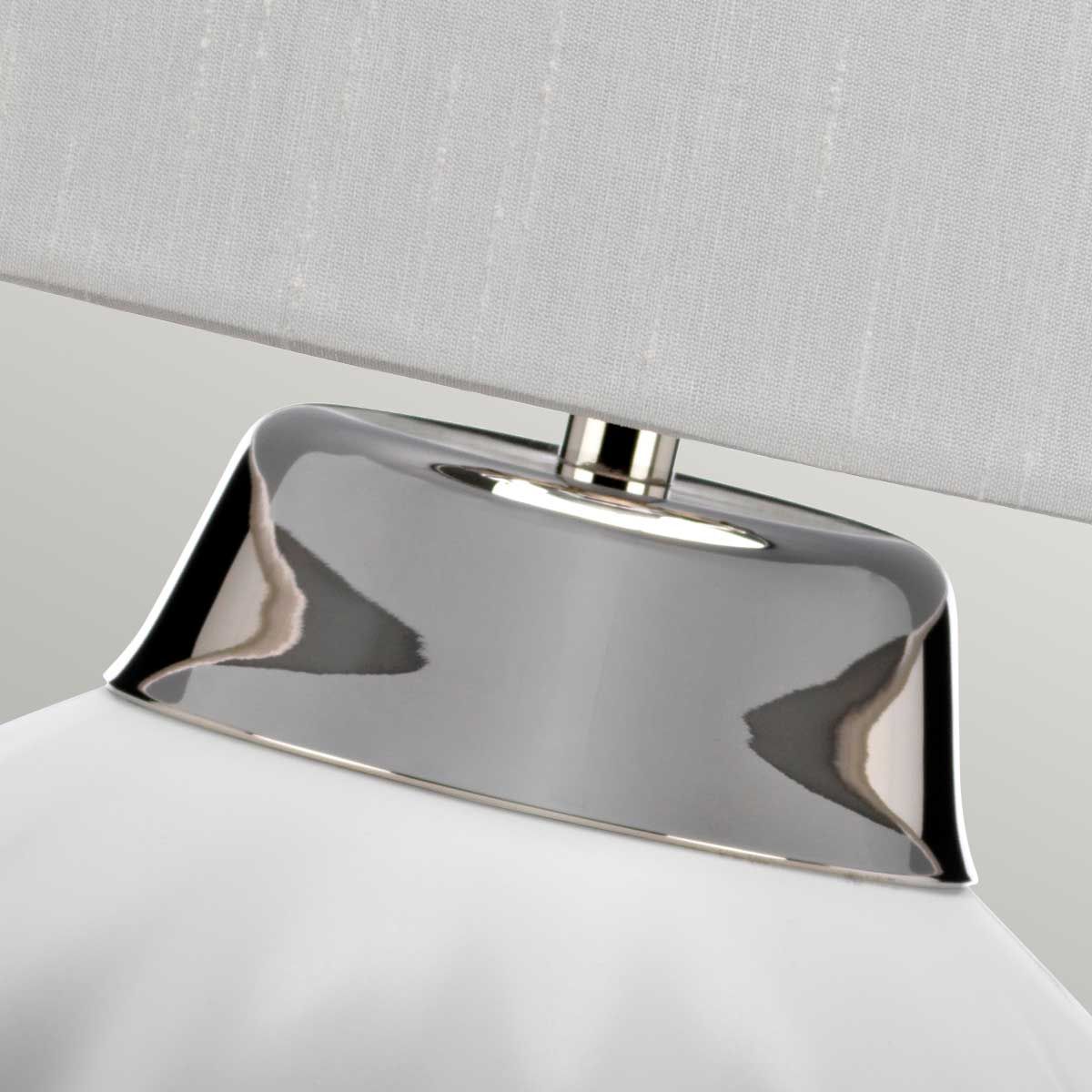 Bexley Table Lamp White & Polished Nickel - QN-BEXLEY-TL-WPN