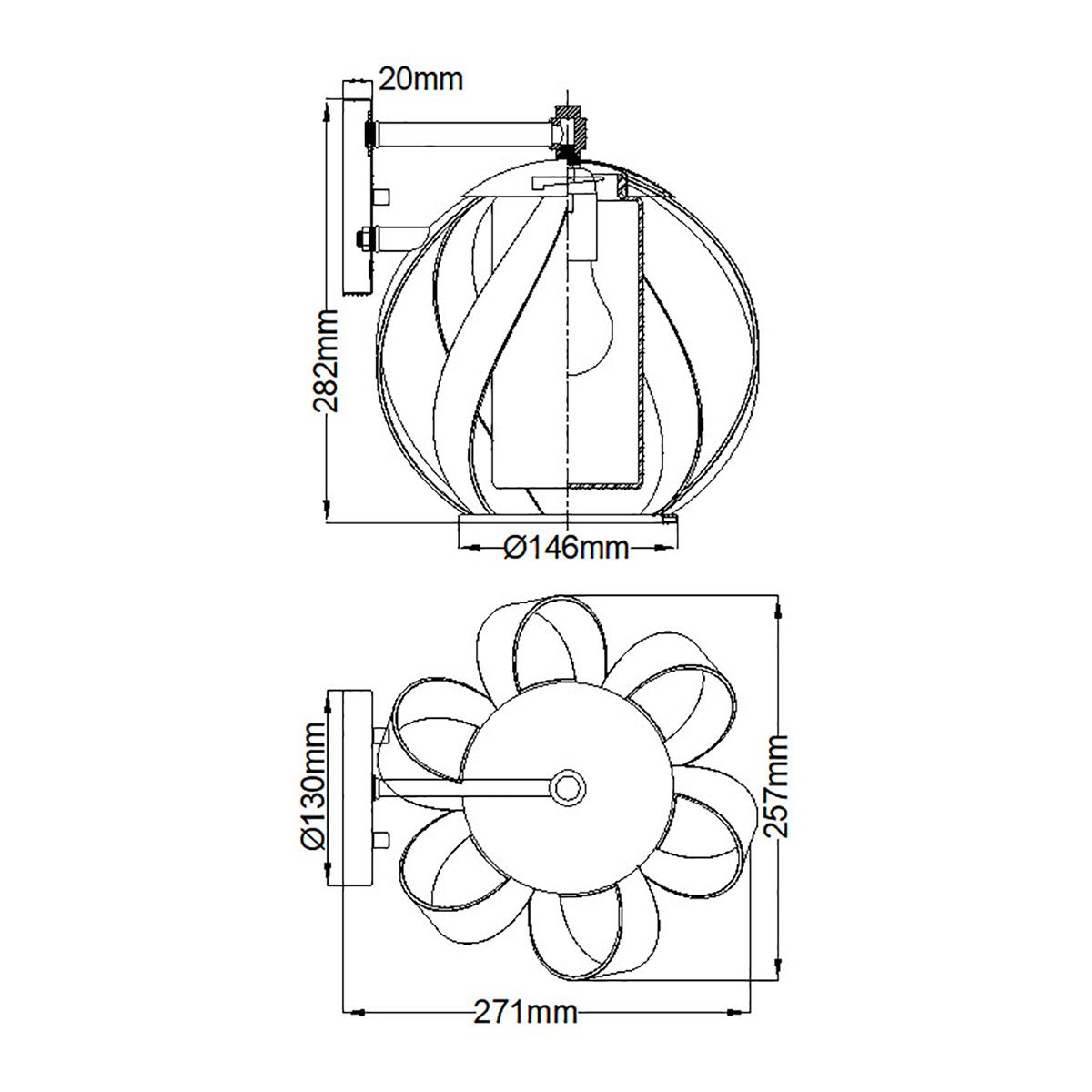 Blacksmith Wall Light Old Black & Opal - QN-BLACKSMITH1-OBK