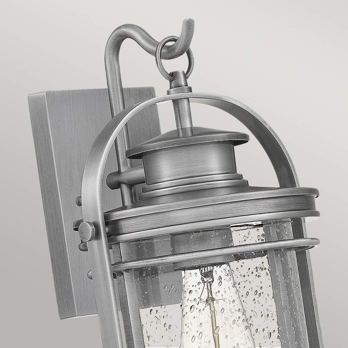 Booker Medium Wall Light Lantern Industrial Aluminium & Clear - QN-BOOKER-M-IA