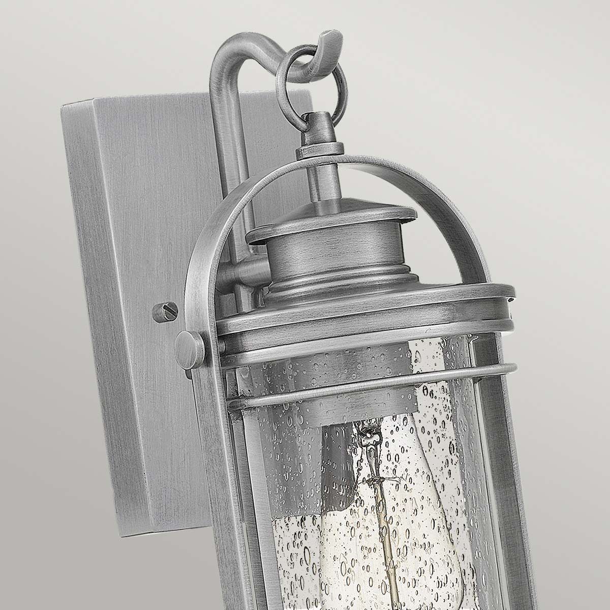 Booker Small Wall Light Lantern Industrial Aluminium & Clear - QN-BOOKER-S-IA