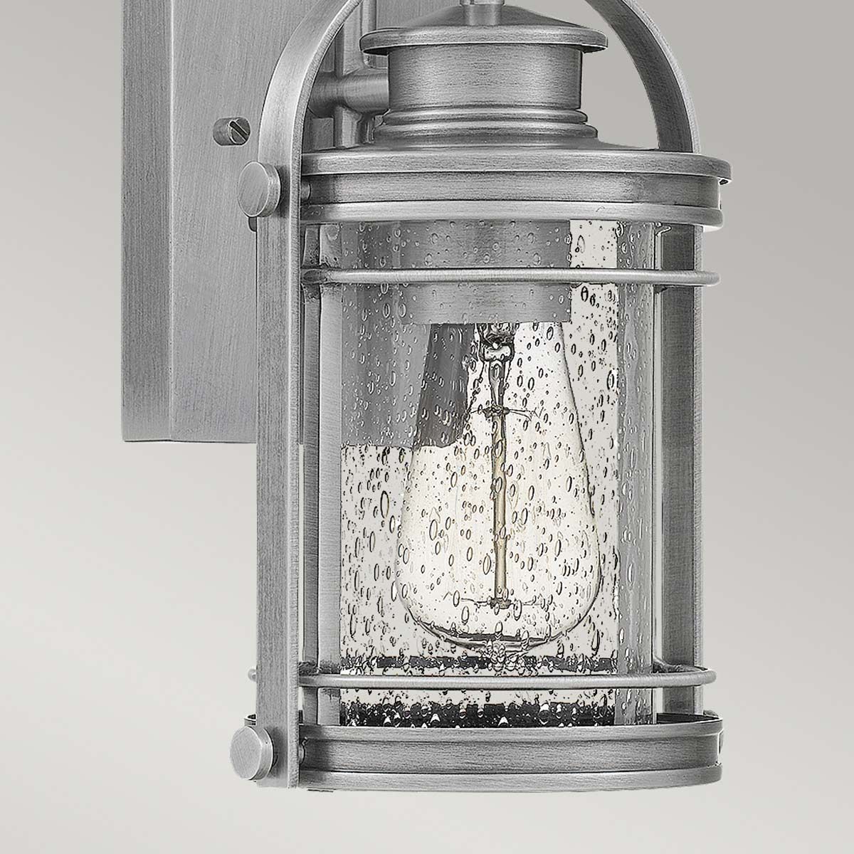 Booker Small Wall Light Lantern Industrial Aluminium & Clear - QN-BOOKER-S-IA