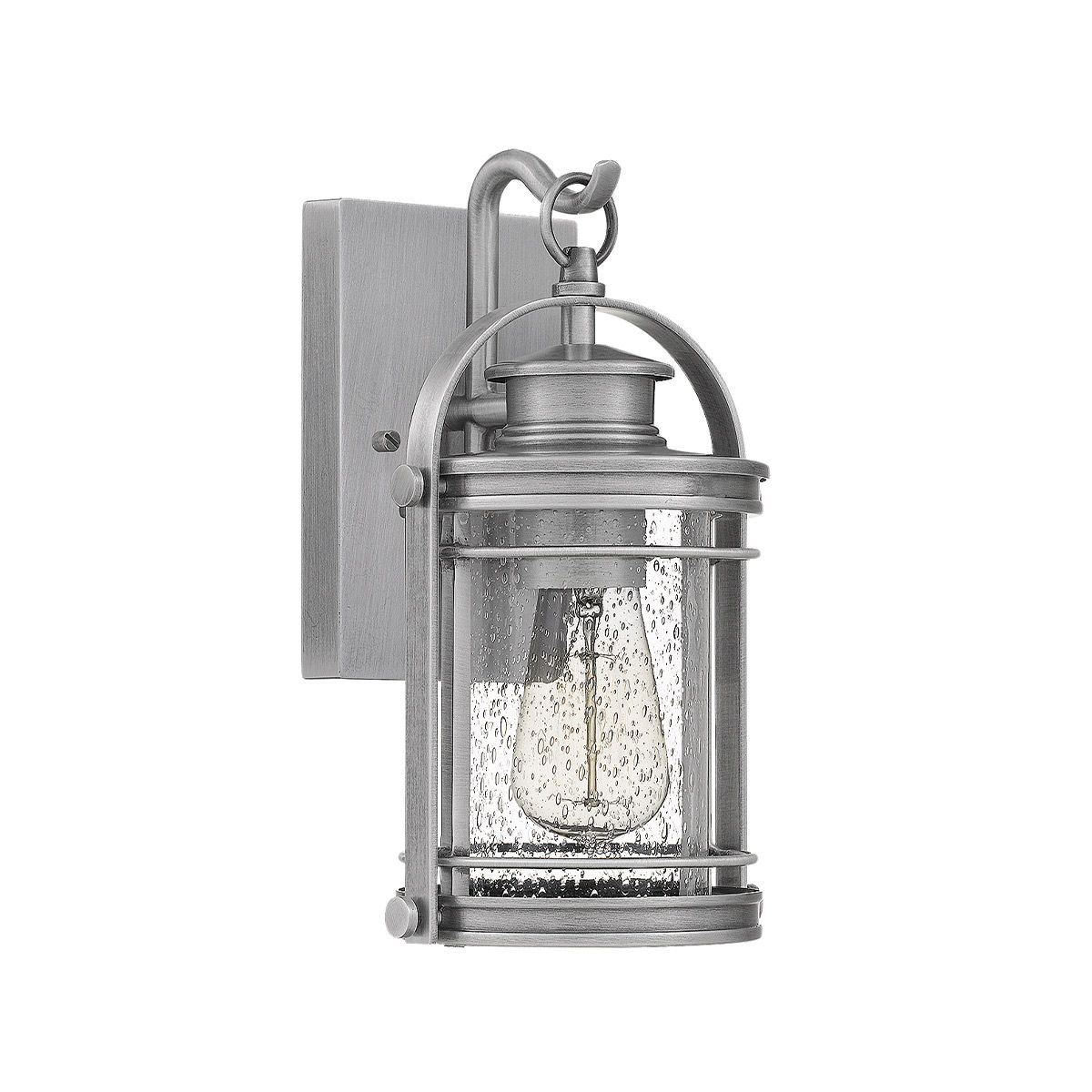 Booker Small Wall Light Lantern Industrial Aluminium & Clear - QN-BOOKER-S-IA