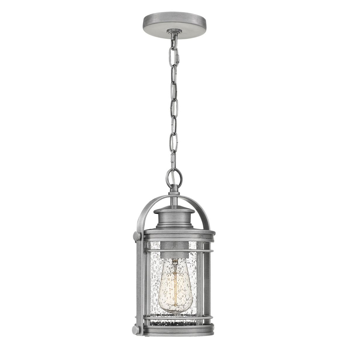 Booker Small Light Chain Lantern Industrial Aluminium & Clear - QN-BOOKER8-S-IA