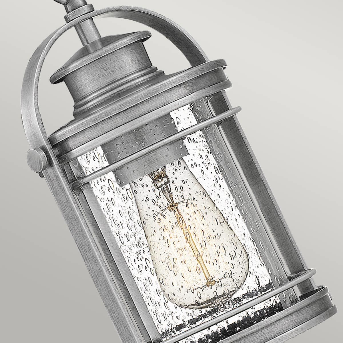 Booker Small Light Chain Lantern Industrial Aluminium & Clear - QN-BOOKER8-S-IA