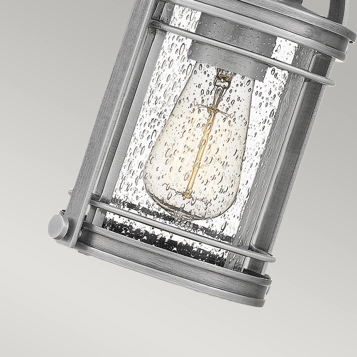 Booker Small Light Chain Lantern Industrial Aluminium & Clear - QN-BOOKER8-S-IA