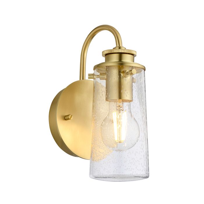 Braelyn Vanity Light Brushed Brass & Clear - QN-BRAELYN1-BB