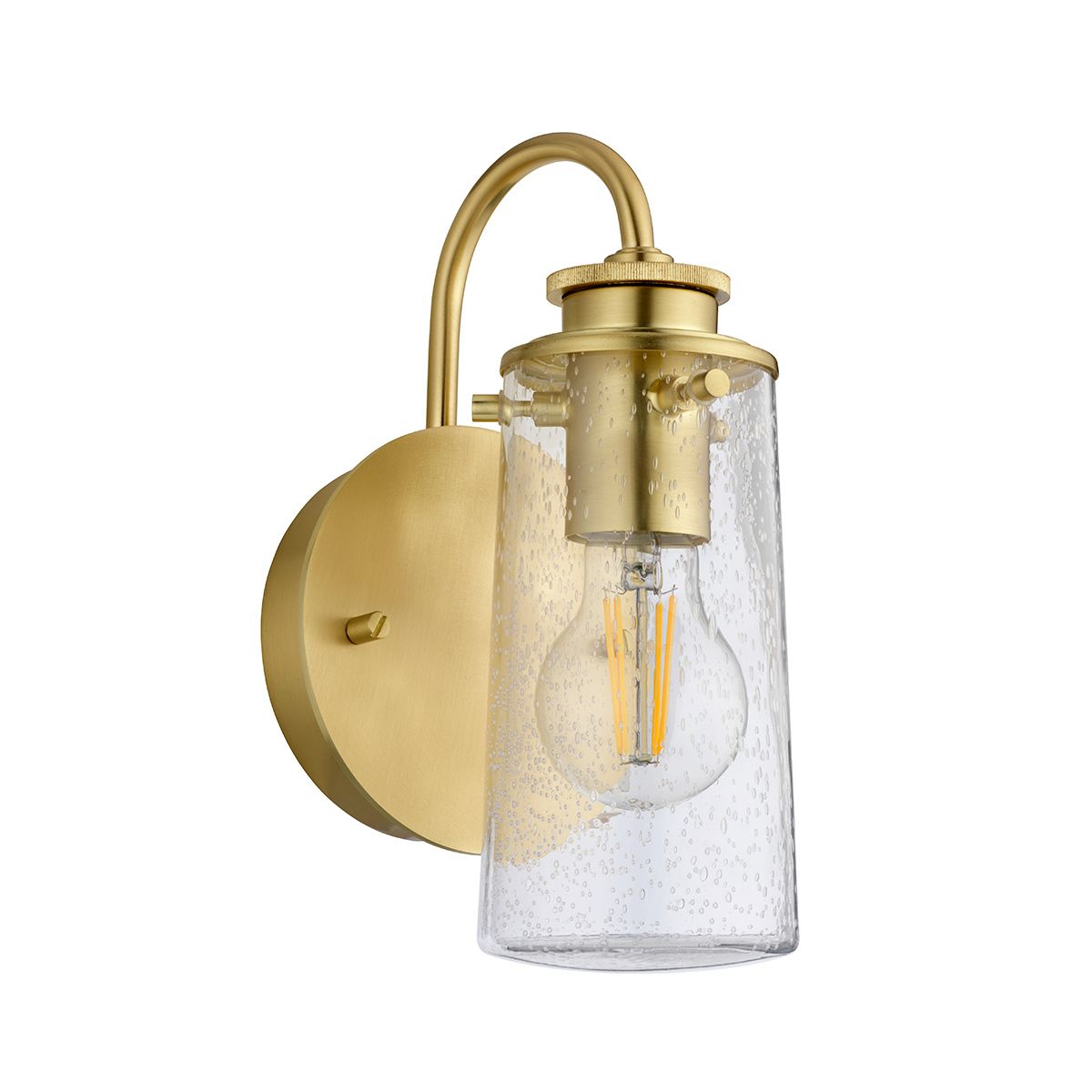 Braelyn Vanity Light Brushed Brass & Clear - QN-BRAELYN1-BB