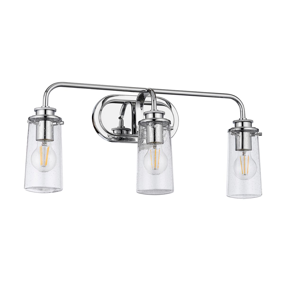 Braelyn Vanity 3 Light Polished Chrome & Clear - QN-BRAELYN3-PC