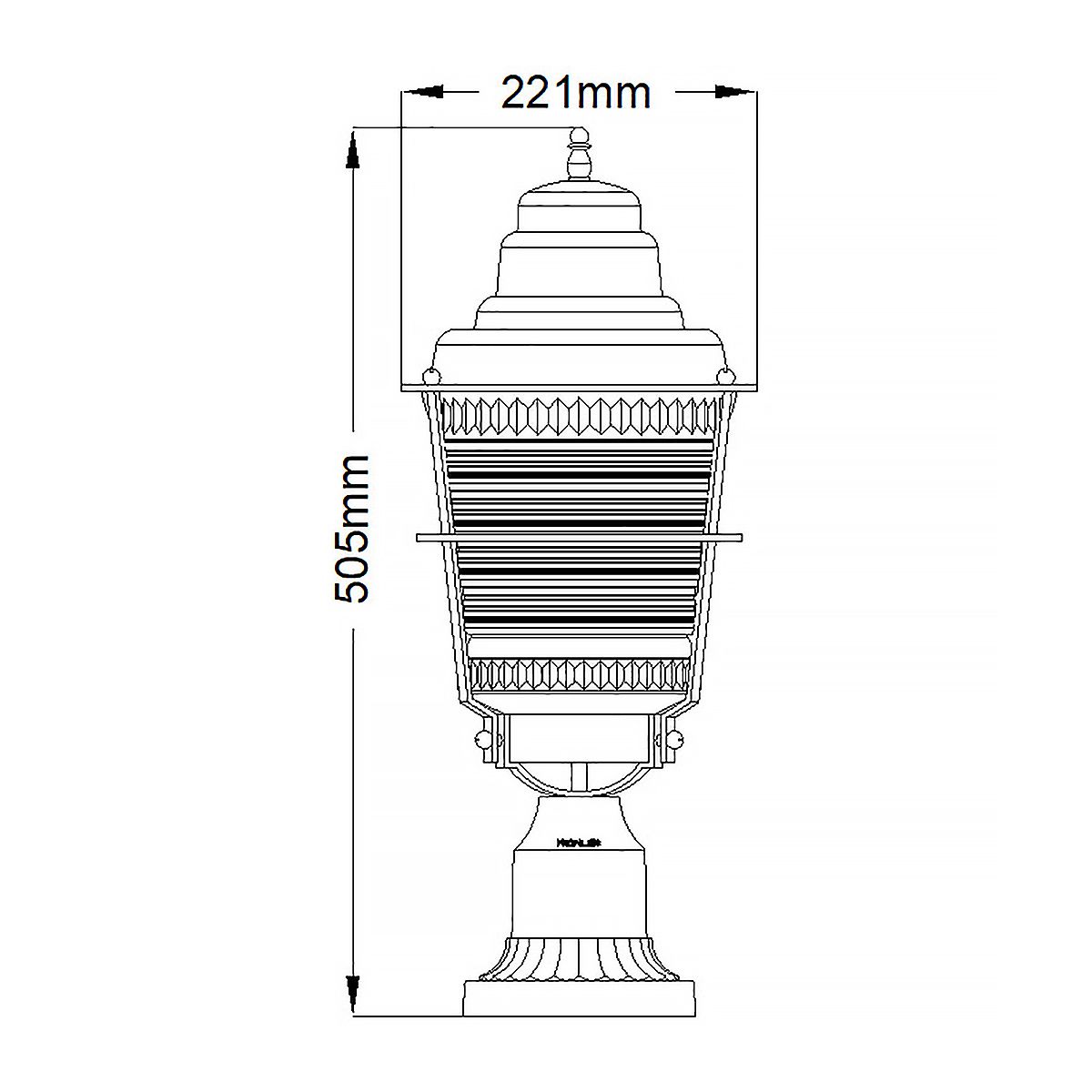 Chance Harbor Pedestal Light Weathered Zinc & Clear - QN-CHANCE-HARBOR3