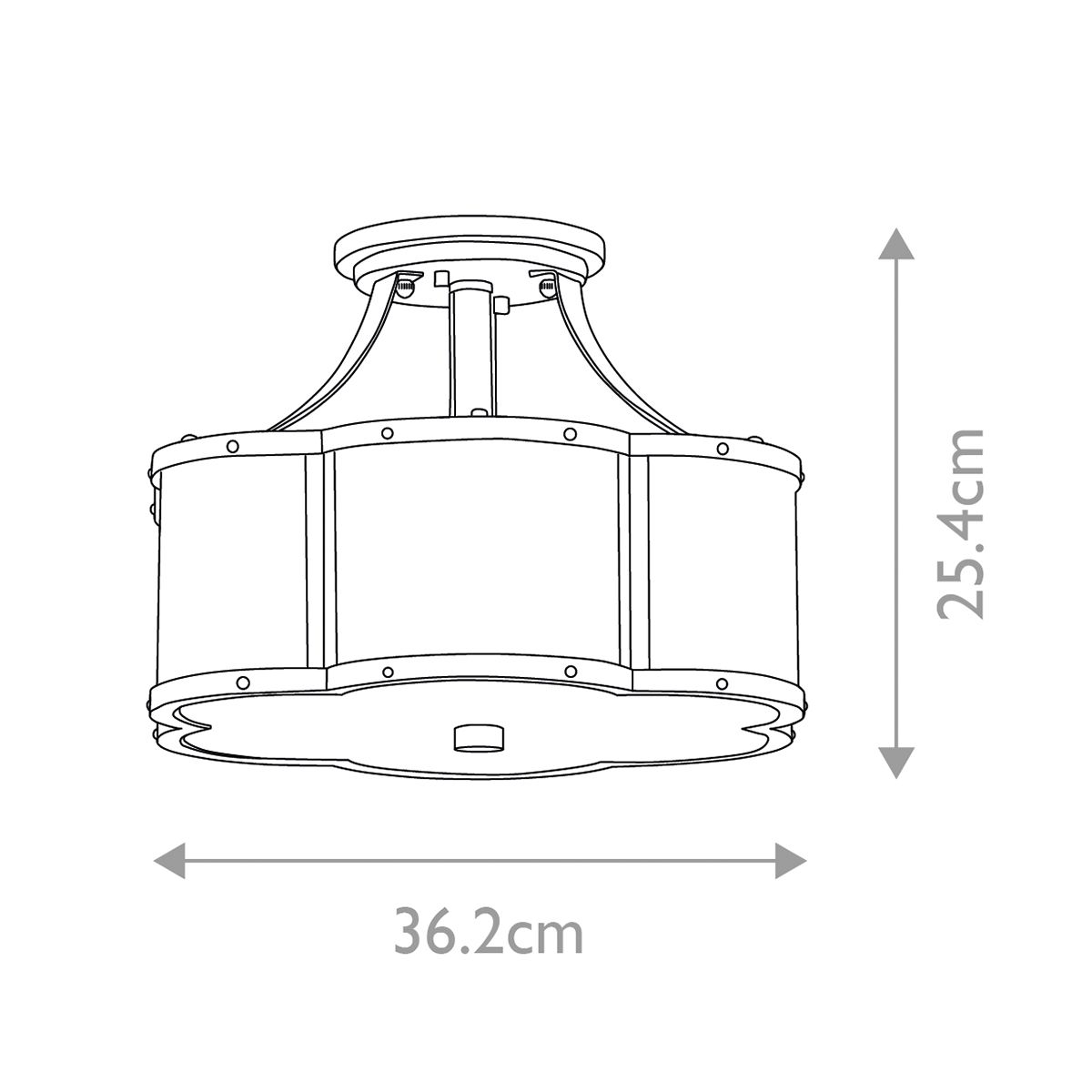 Chance Semi-Flush Light Polished Nickel & Opal - QN-CHANCE-SF-S-PN