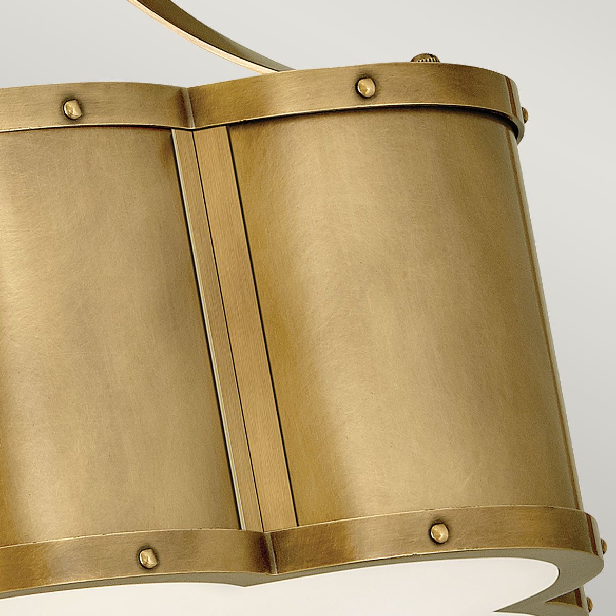 Chance Semi-Flush Light Heritage Brass & Opal - QN-CHANCE-SF-S-HB