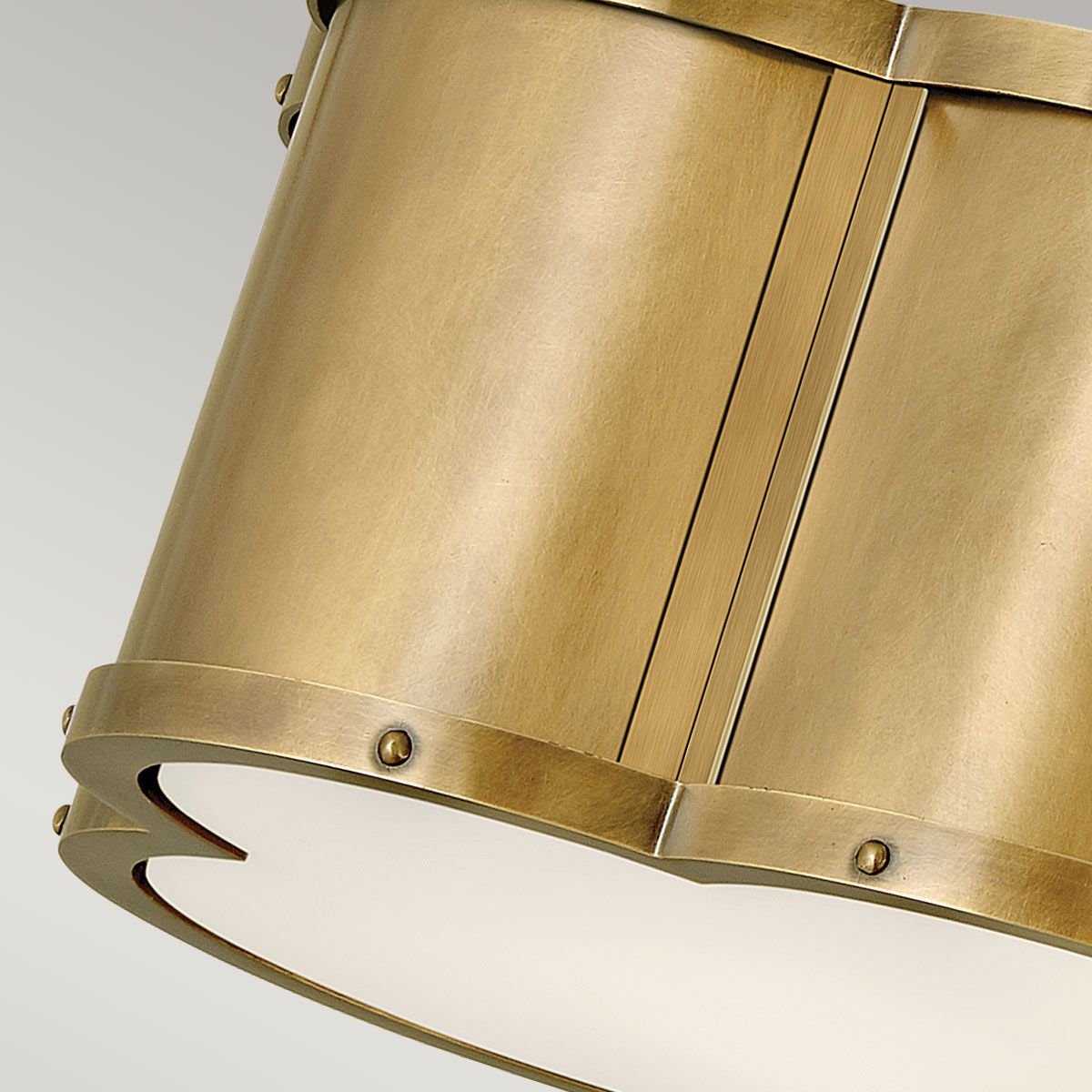 Chance Semi-Flush Light Heritage Brass & Opal - QN-CHANCE-SF-S-HB