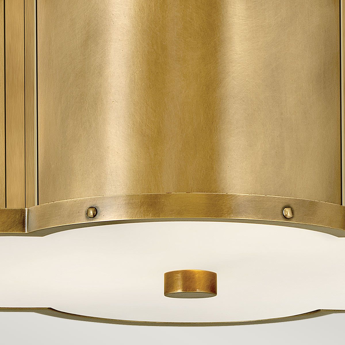 Chance Semi-Flush Light Heritage Brass & Opal - QN-CHANCE-SF-S-HB