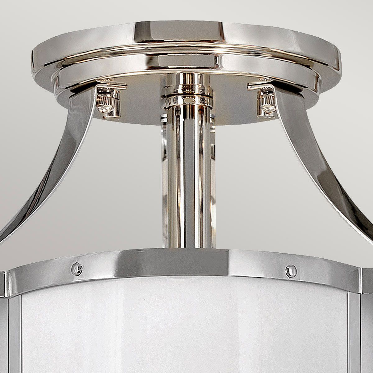 Chance Semi-Flush Light Polished Nickel & Opal - QN-CHANCE-SF-S-PN