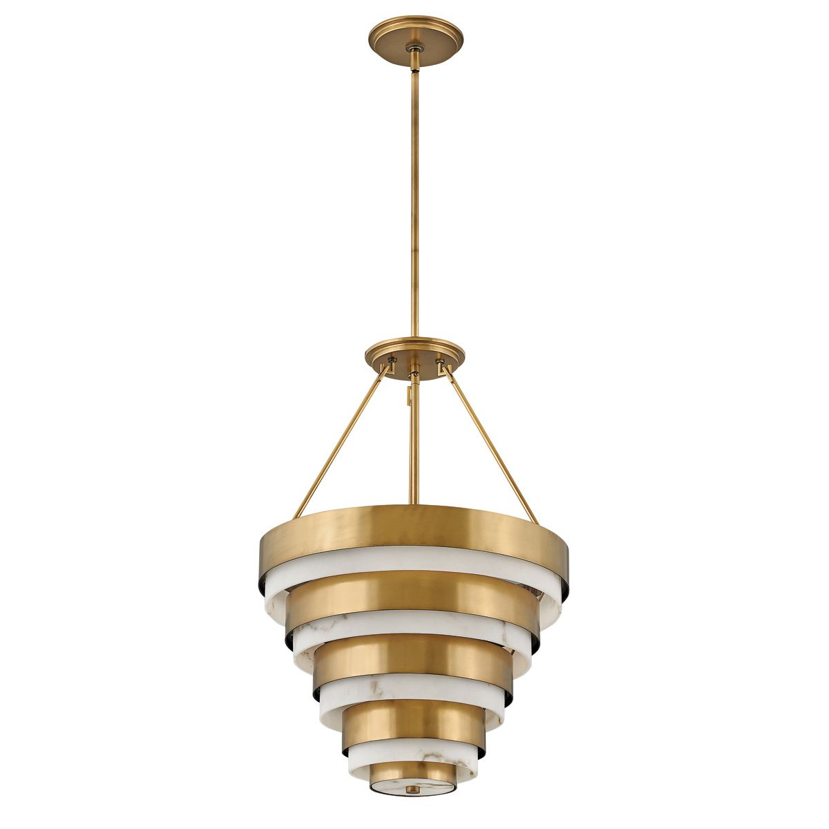 Echelon 4 Light Pendant Heritage Brass or Alabaster - QN-ECHELON-4P