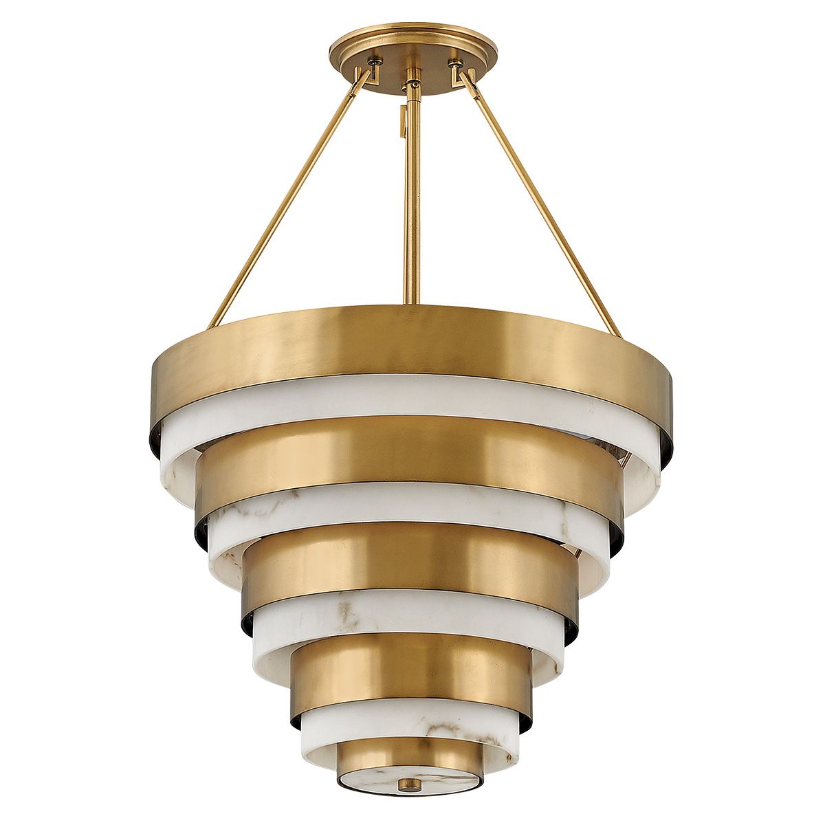 Echelon 4 Light Pendant Heritage Brass or Alabaster - QN-ECHELON-4P