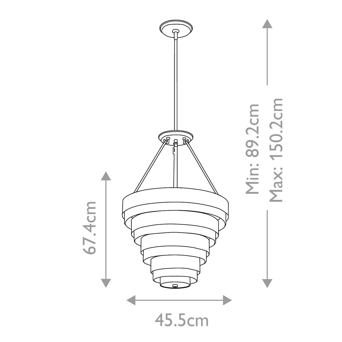 Echelon 4 Light Pendant Heritage Brass or Alabaster - QN-ECHELON-4P