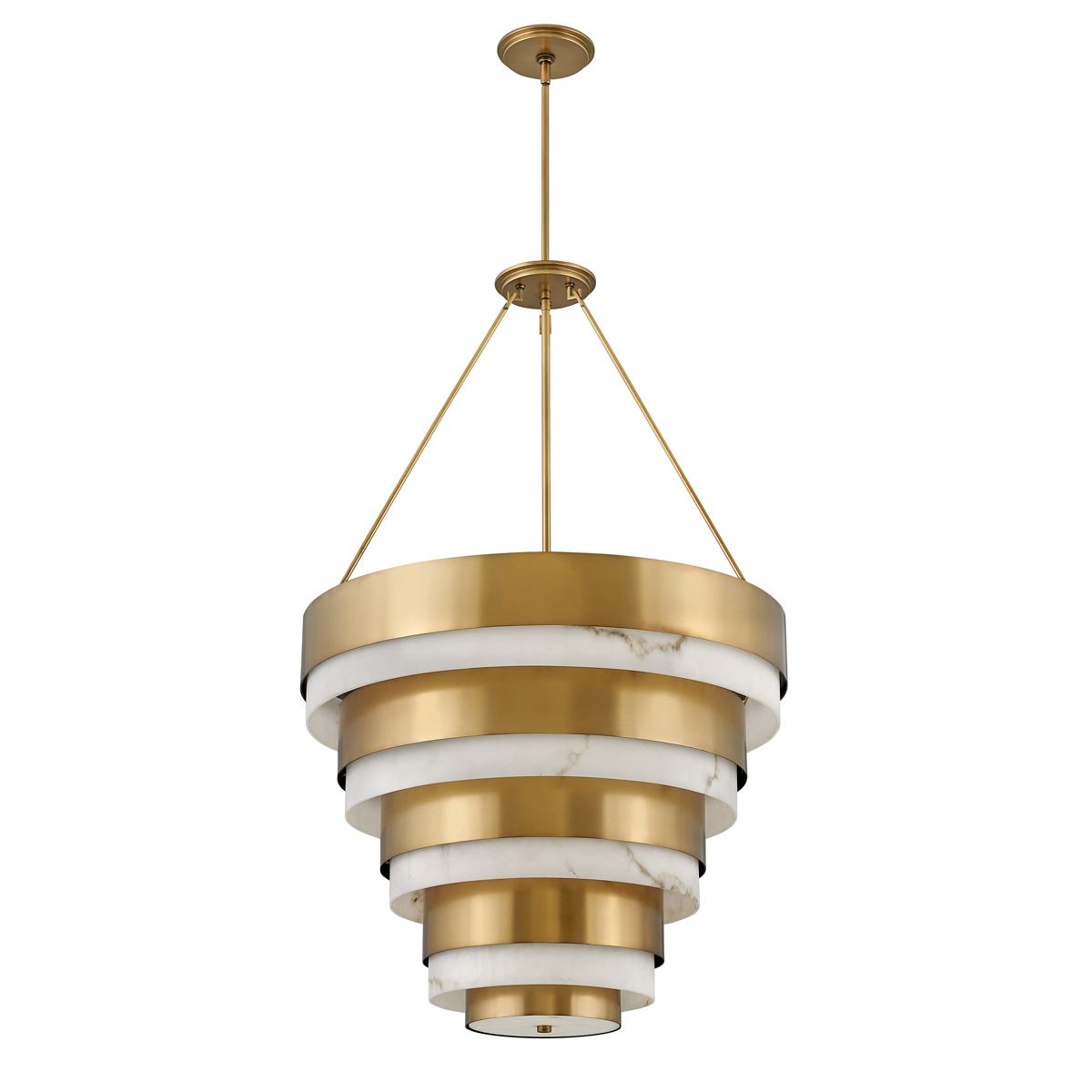 Echelon 8 Light Pendant Heritage Brass or Alabaster - QN-ECHELON-8P