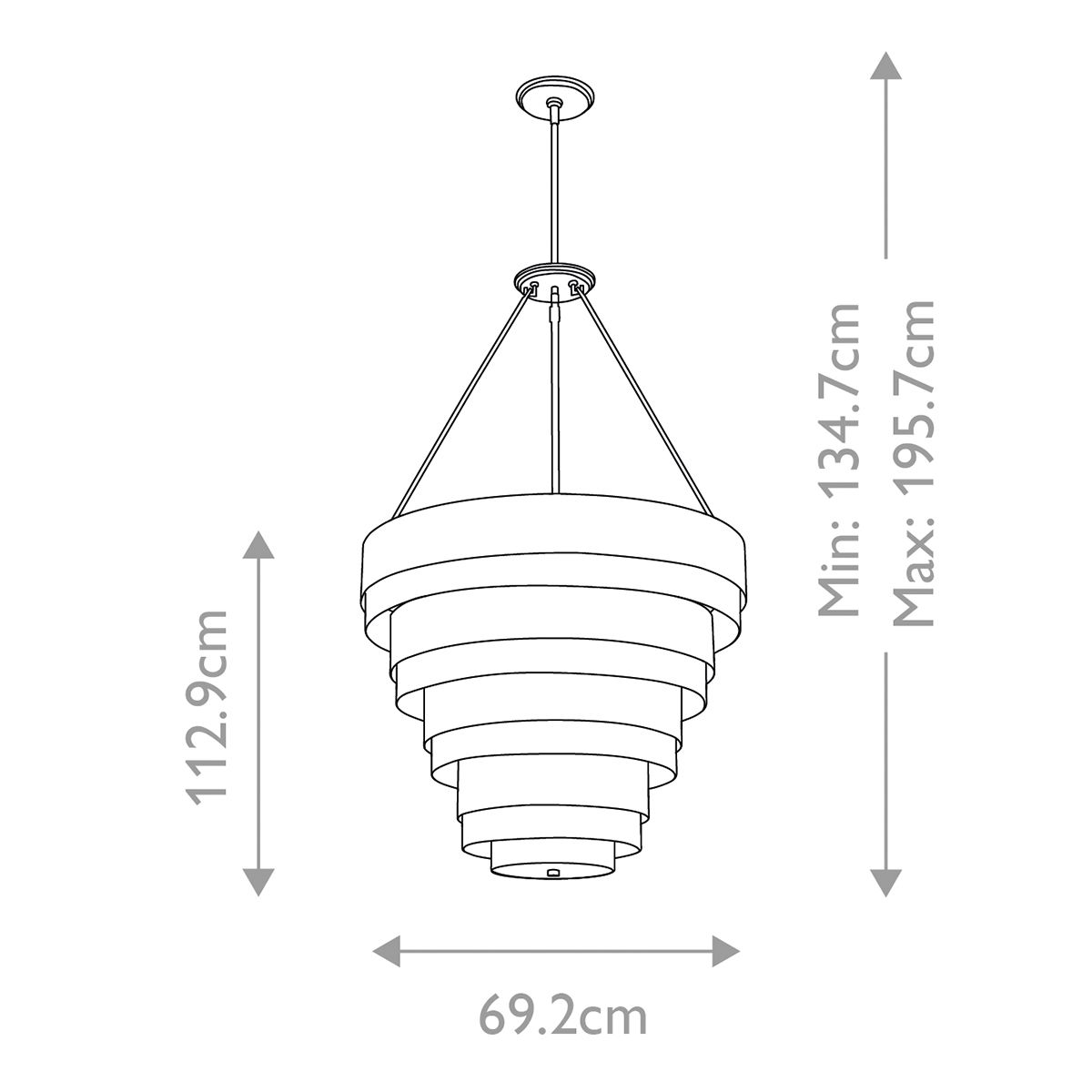 Echelon 8 Light Pendant Heritage Brass or Alabaster - QN-ECHELON-8P